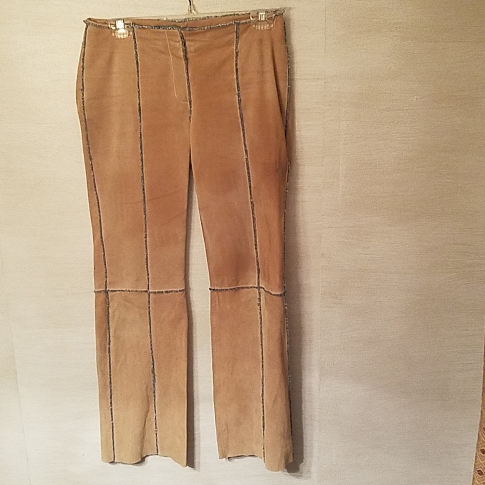 Suede pants camel color